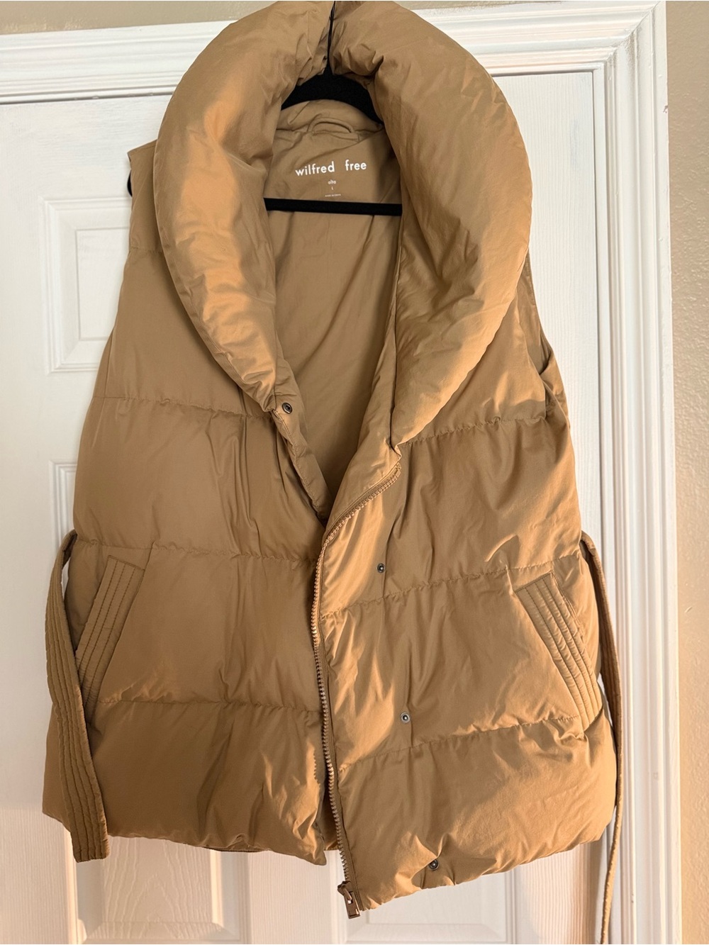 Aritzia Wilfred Free Camel Quilted Puffer Vest- goose down